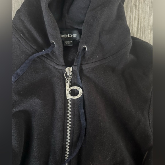 Y2K Black Bebe Hooded Jacket and Capri Set - Picture 4 of 6